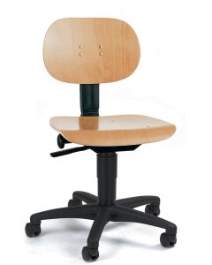 Topstar Werkstattstuhl "Tec 11 Basic" , schwarz / Holz, Modell 72210HO1