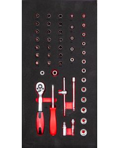 Schubladeneinsatz für Werkbank, 1/4 Zoll Stecknußsatz, 47-teiliger Stecknusssatz, Modell 95020